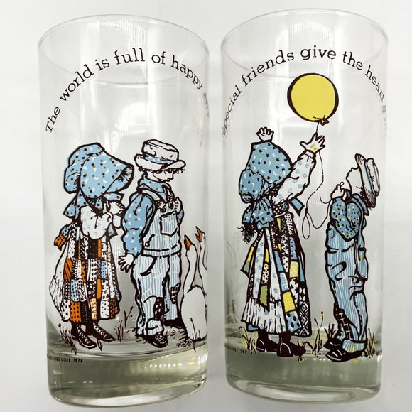 Set of Vintage 1978 American Greetings Holly Hobbie Collectors Glasses-2 Styles - Picture 7 of 7
